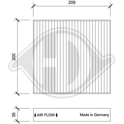 DIEDERICHS DCI1248: Filtru, aer habitaclu Filtru carbon activ, Climate