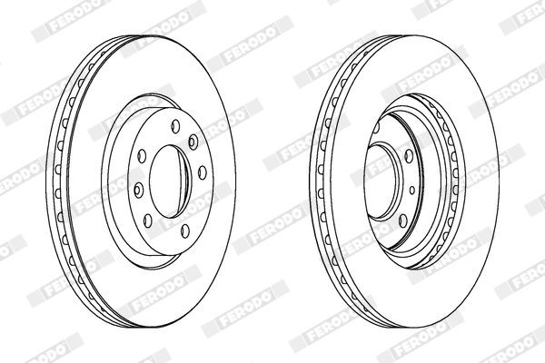 FERODO DDF1132C: Féktárcsa Ø: 283mm, Szellőztetett, Ø: 283mm, bevonatolt, csavarokkal PREMIER