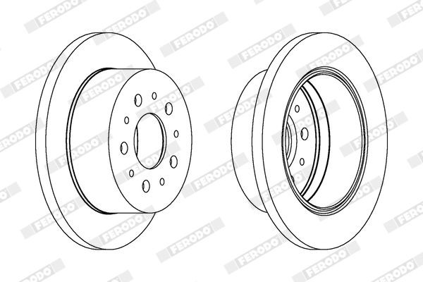 FERODO DDF1144C: Bremseskive Ø: 280mm, fuldstændigt, Ø: 280mm, coatet, uden skruer PREMIER