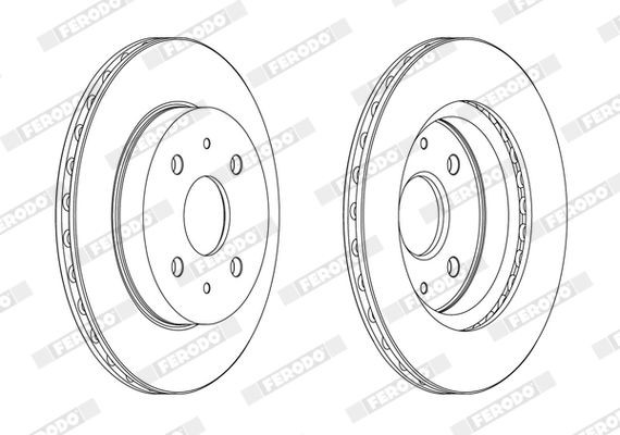FERODO DDF1774C: Brzdový kotouč R: 246mm, větráno, R: 246mm, nátěr, bez šroubu PREMIER