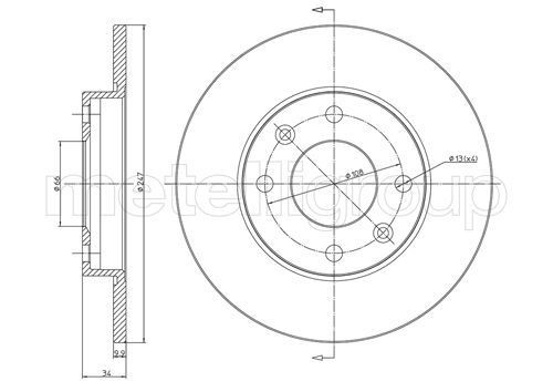 TRUSTING DF002: Δισκόπλακα Ø: 247,0mm, πλήρες, Ø: 247,0mm