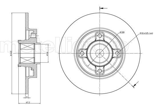 TRUSTING DF1079A: Disco de freno Ø: 249,0mm, macizo, Ø: 249,0mm, con anillo sensor ABS, con cojinete rueda