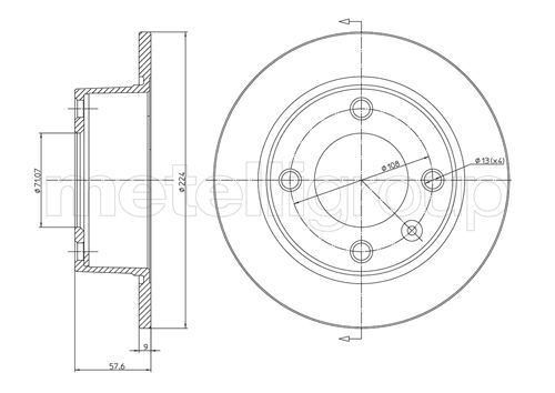 TRUSTING DF183: Piduriketas Ø: 224,0mm, täis, Ø: 224,0mm