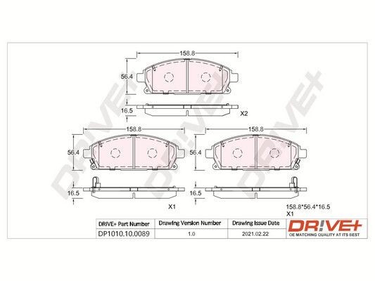 Dr!ve+ DP1010.10.0089: Piduriklotsid Esisild