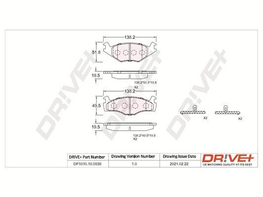 Dr!ve+ DP1010.10.0938: Piduriklotsid Esisild