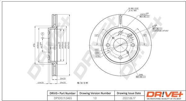 Dr!ve+ DP1010.11.0465: Bremseskive foraksel, Ø: 247mm, ventileret, Ø: 247mm