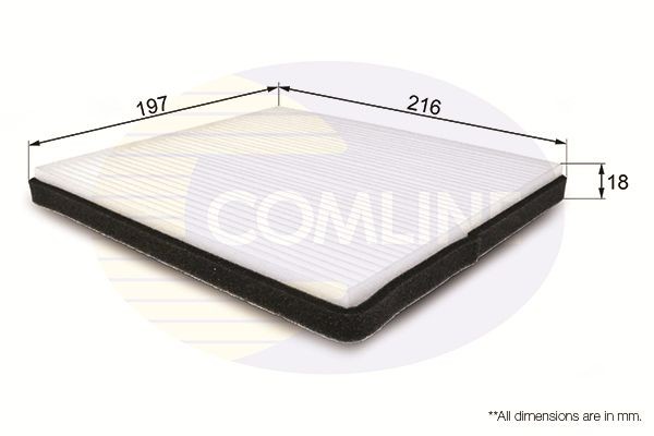 COMLINE EKF126: Filtrs, Salona telpas gaiss Smalkās attīrīšanas salona filtrs