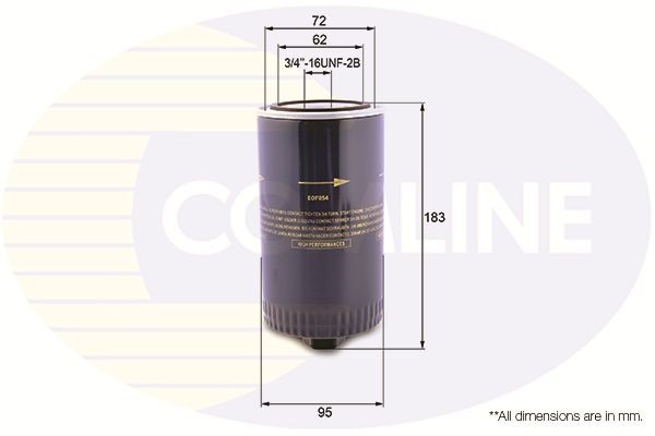 COMLINE EOF054: Oliefilter Met een terugloopbeveiligingskleppen