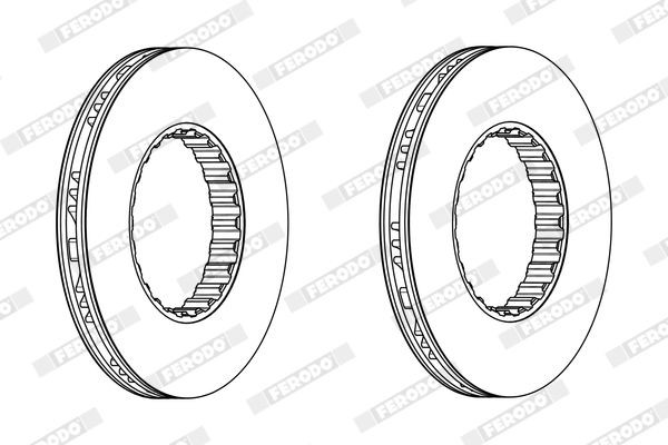 FERODO FCR259A: Piduriketas PREMIER Ø: 433mm, õhutusega, Ø: 433mm, ilma lisavarustuseta, ilma kruvideta