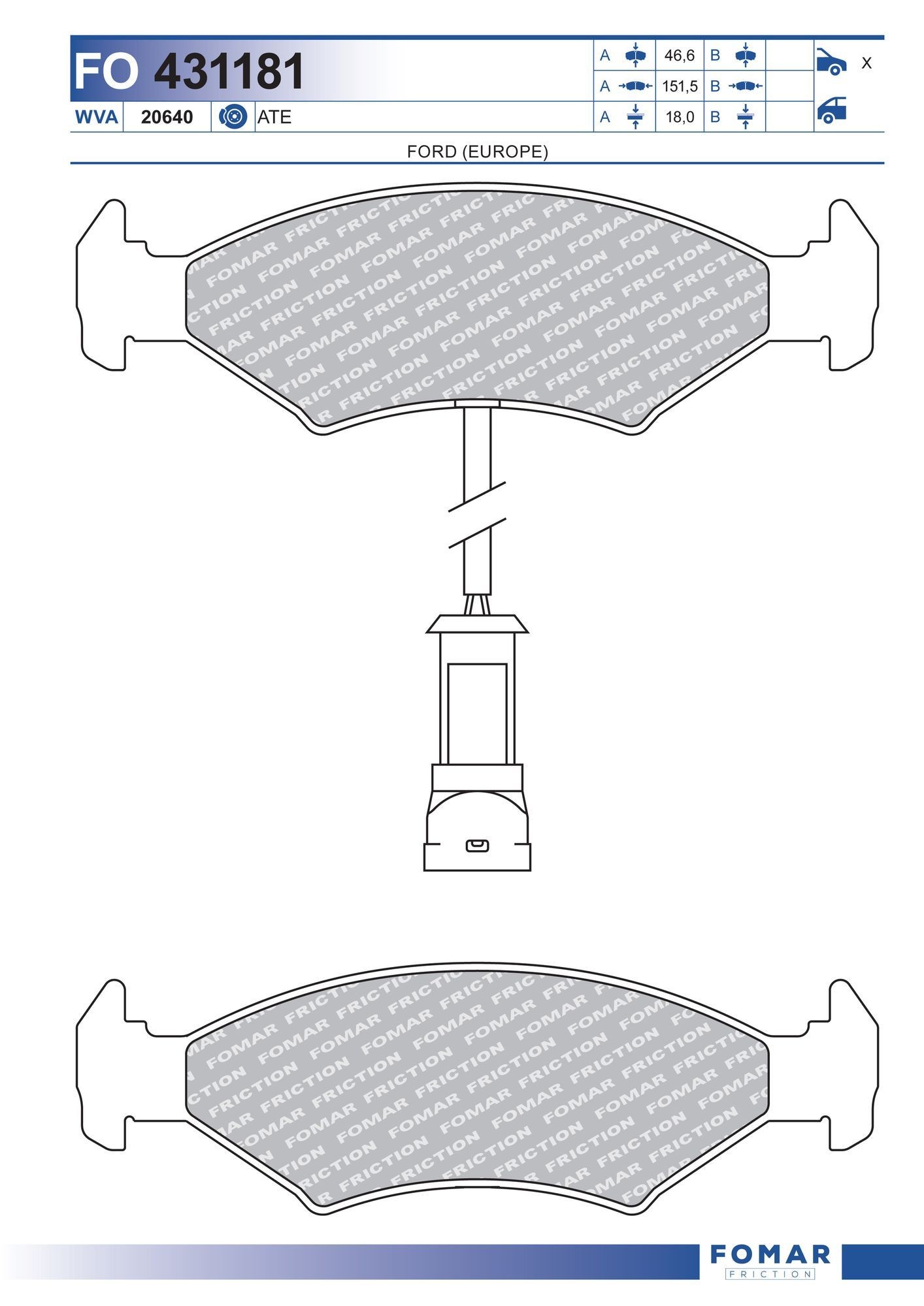 FOMAR Friction FO 431181: Piduriklotsid