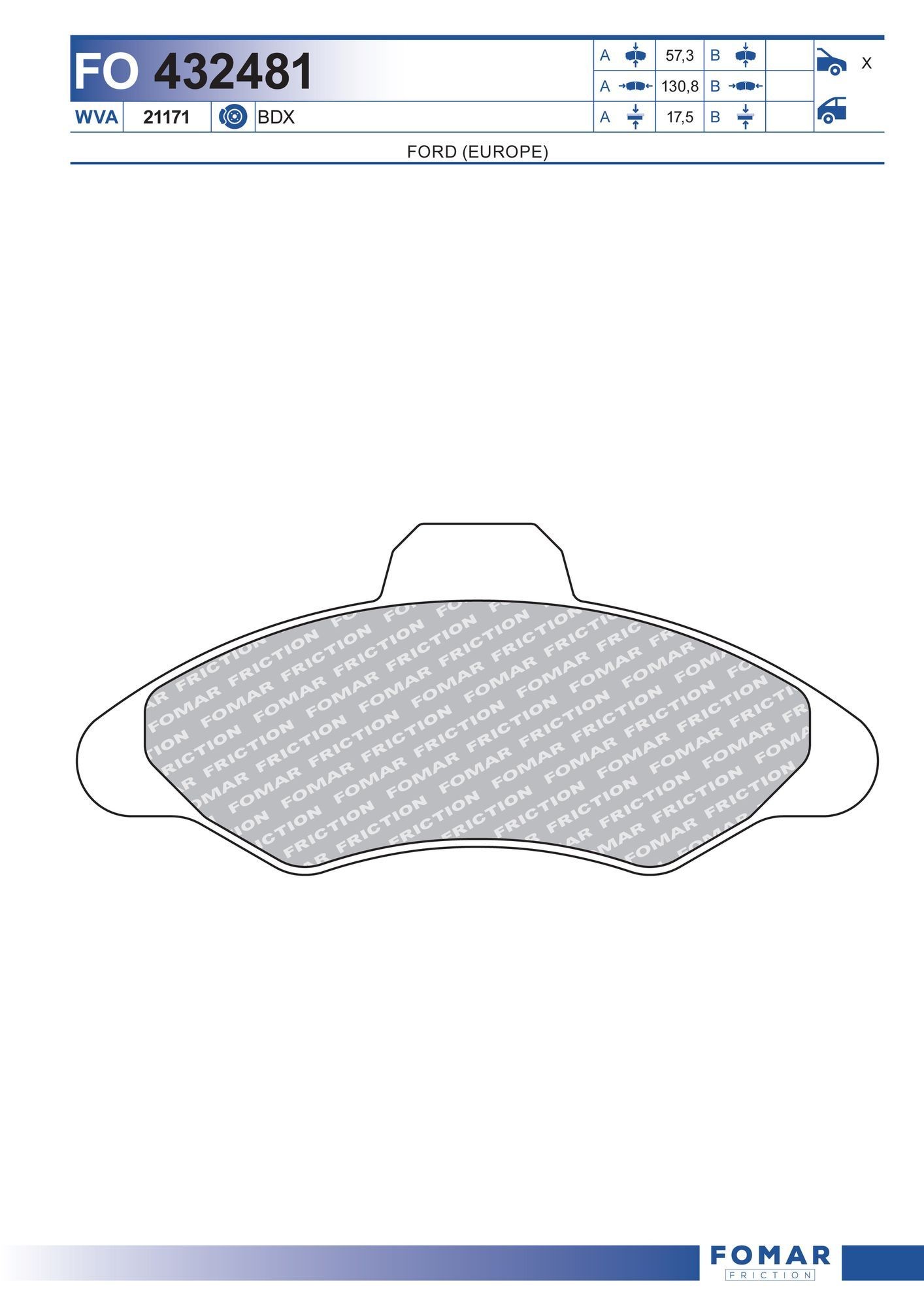 FOMAR Friction FO 432481: Piduriklotsid