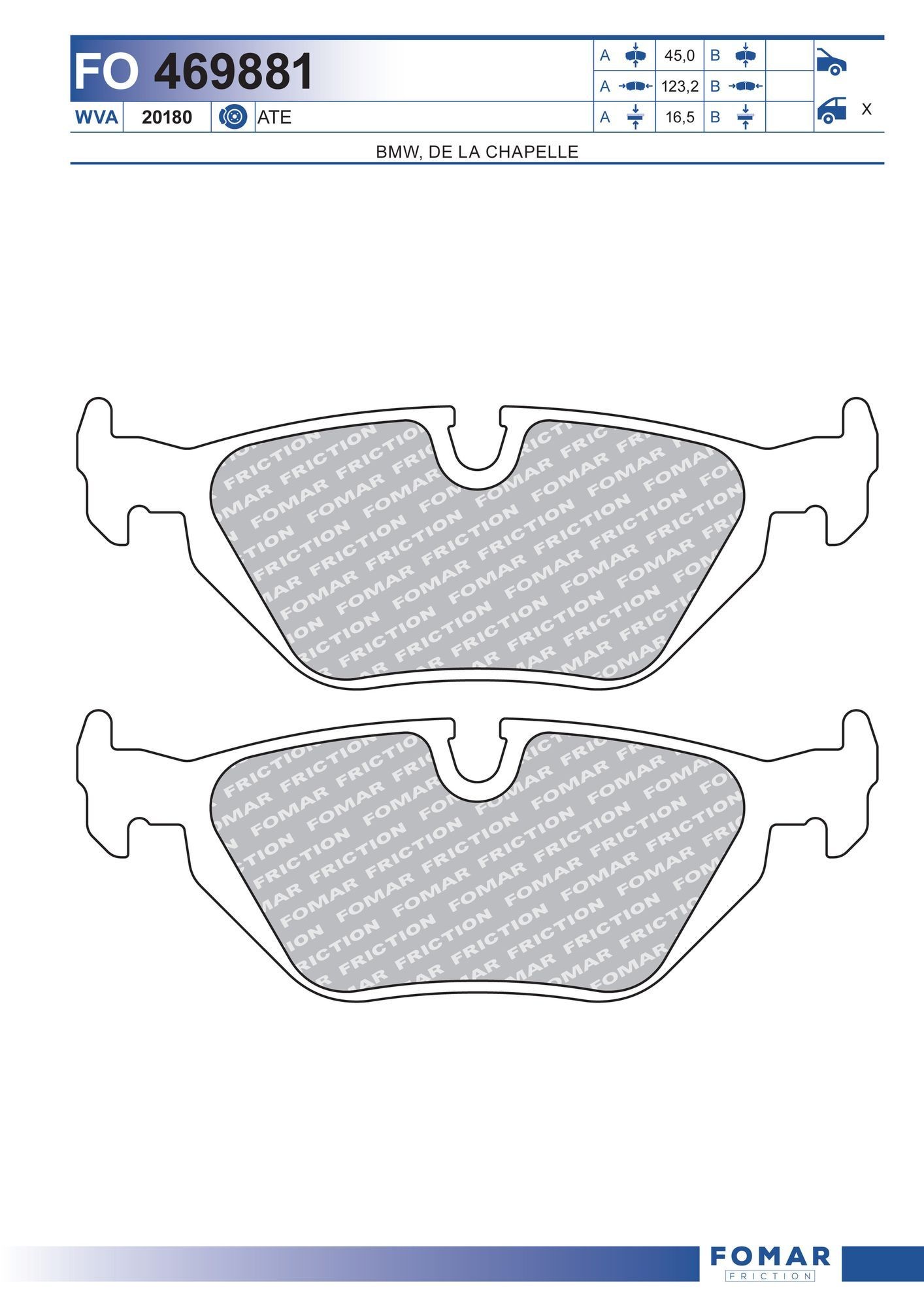 FOMAR Friction FO 469881: Piduriklotsid
