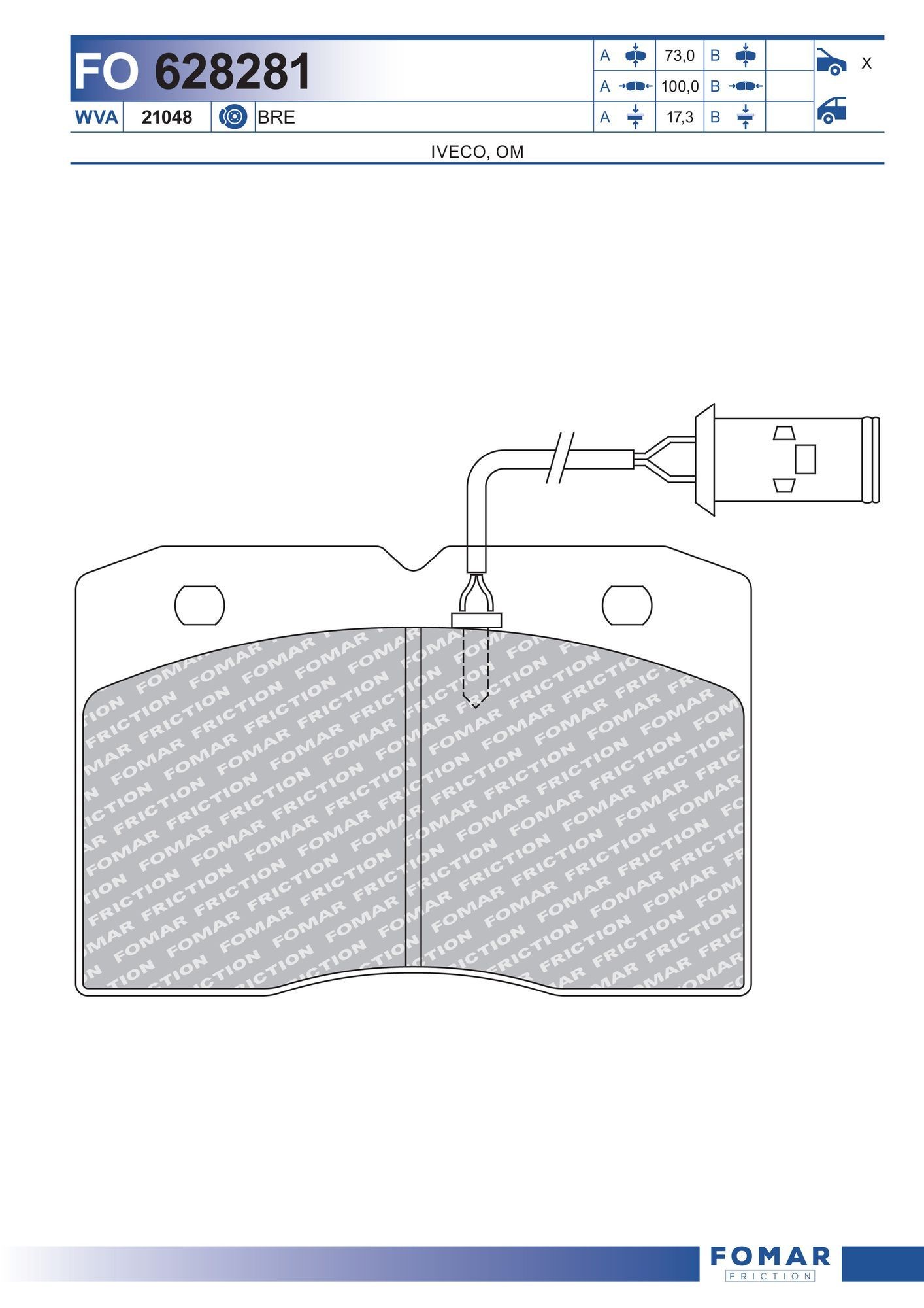 FOMAR Friction FO 628281: Bromsbelägg