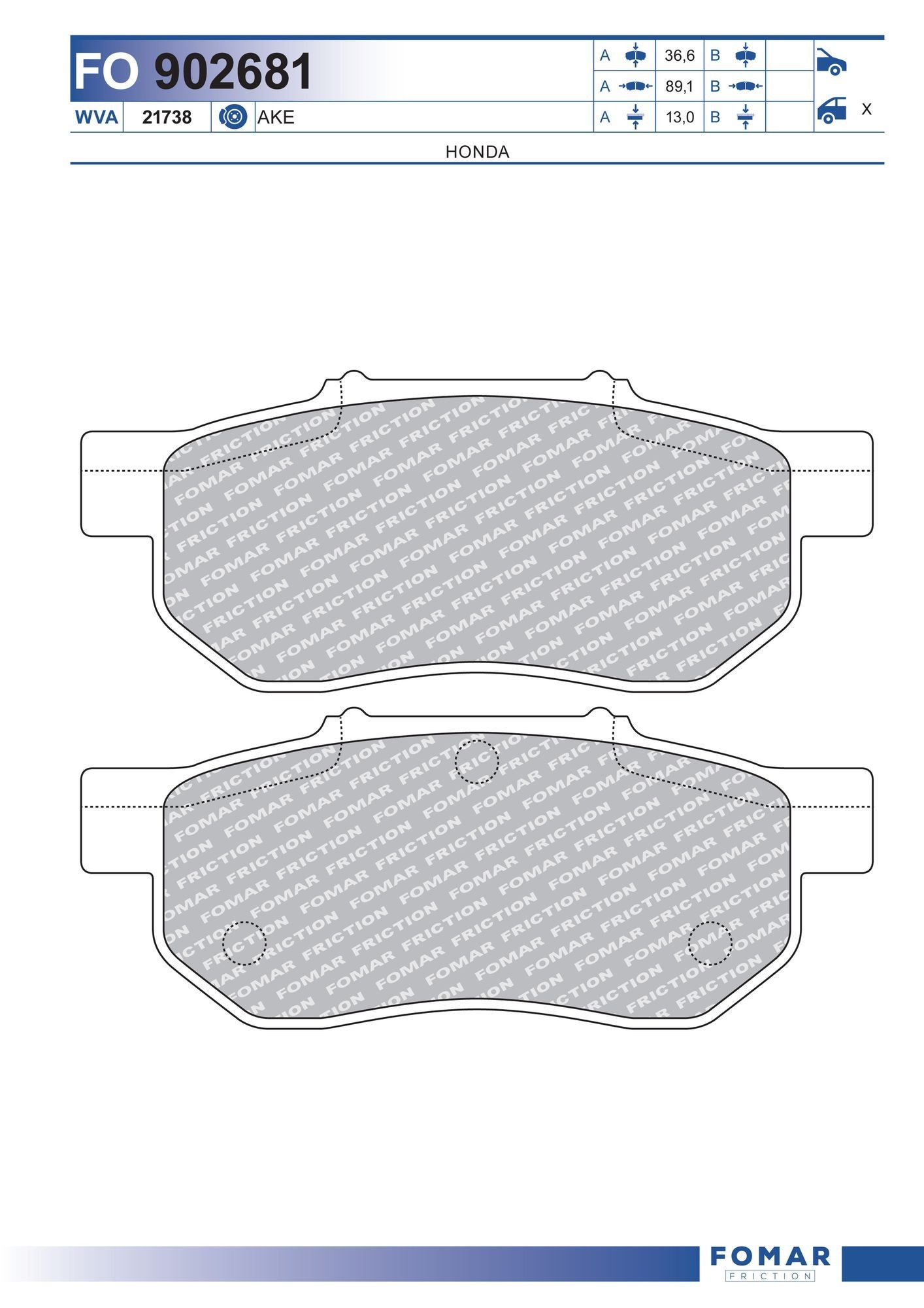 FOMAR Friction FO 902681: Piduriklotsid