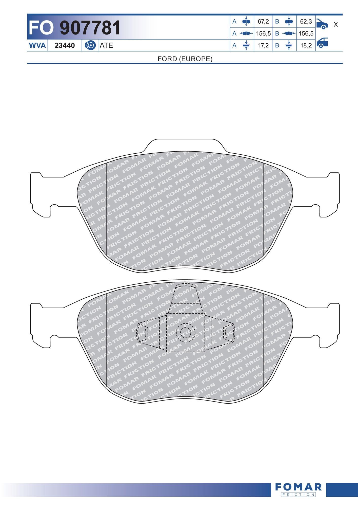 FOMAR Friction FO 907781: Piduriklotsid
