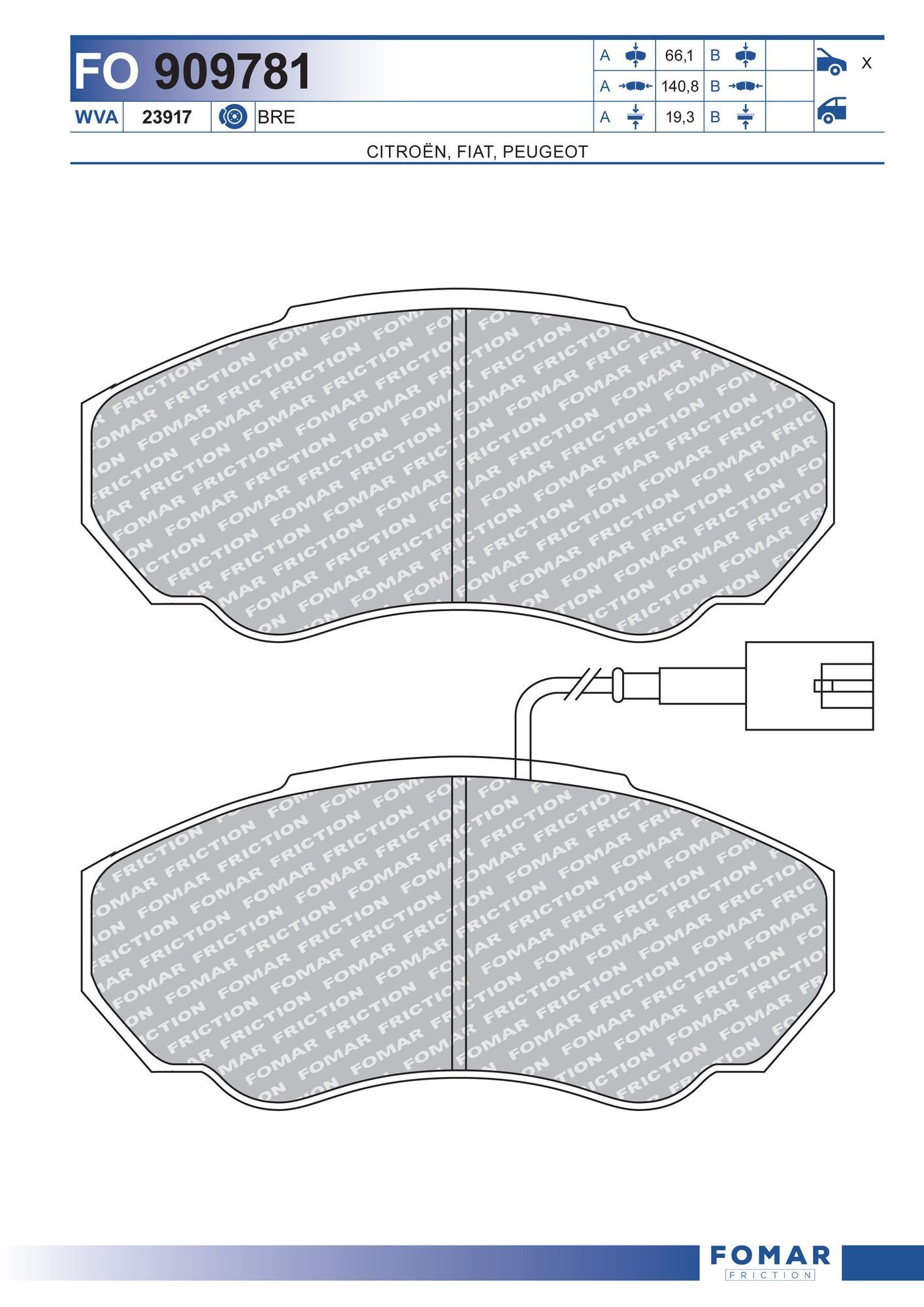 FOMAR Friction FO 909781: Bremseklodser