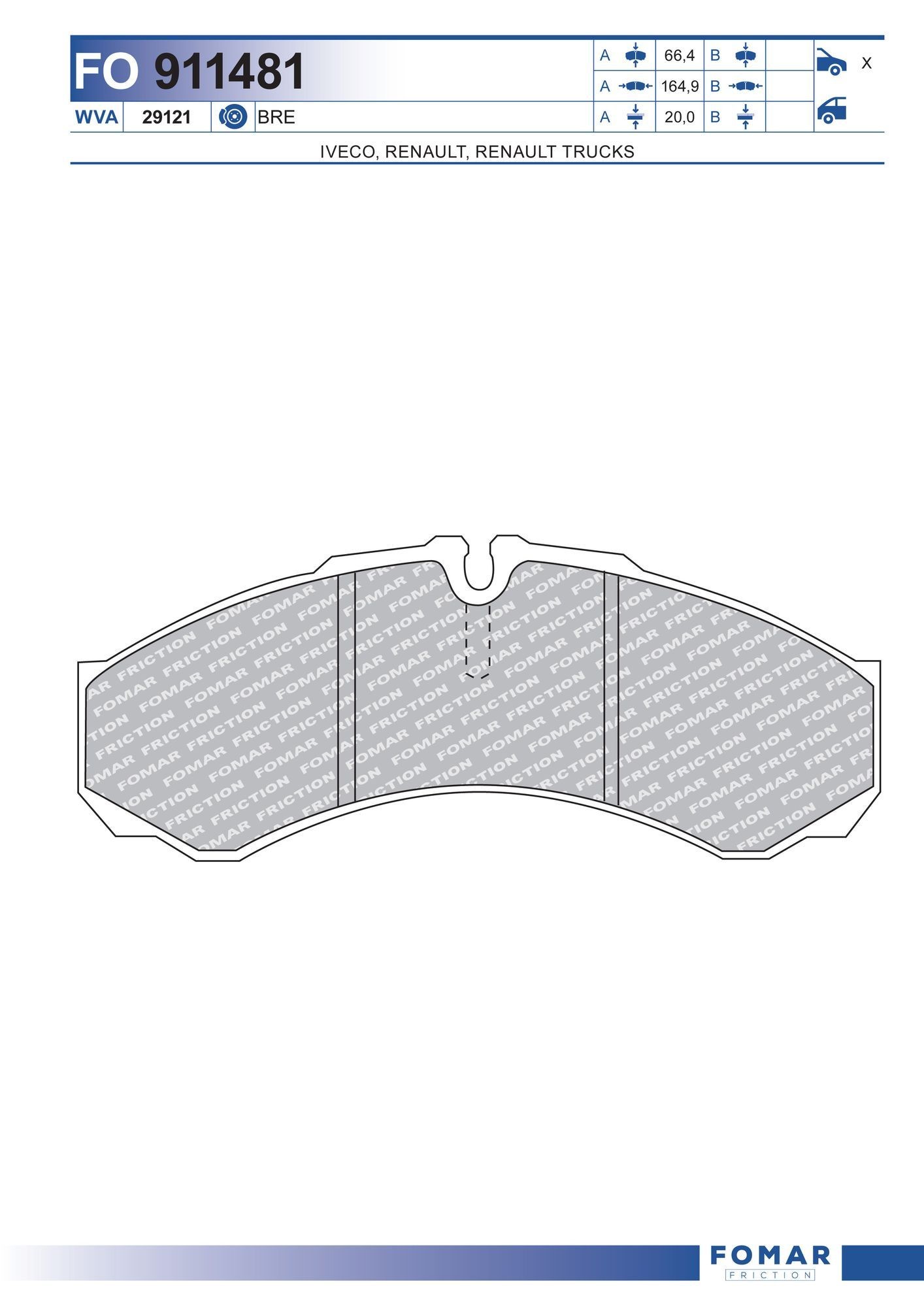 FOMAR Friction FO 911481: Bromsbelägg