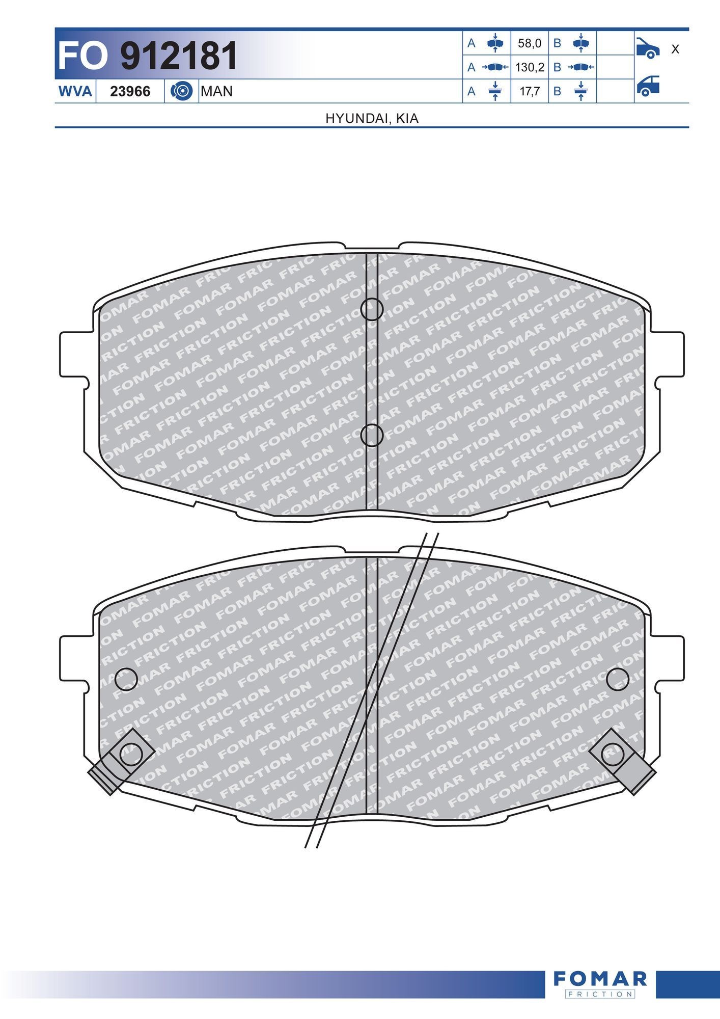 FOMAR Friction FO 912181: Piduriklotsid