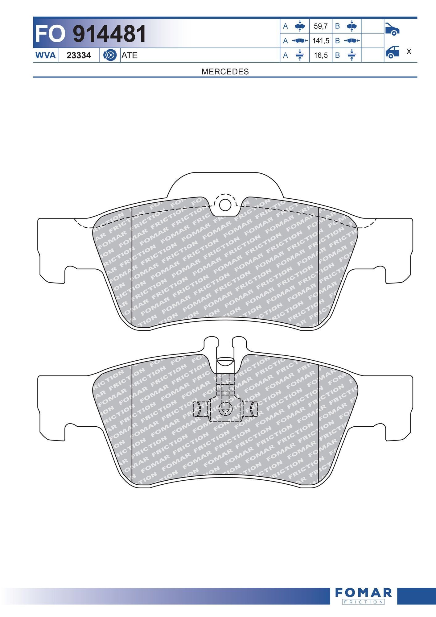FOMAR Friction FO 914481: Piduriklotsid