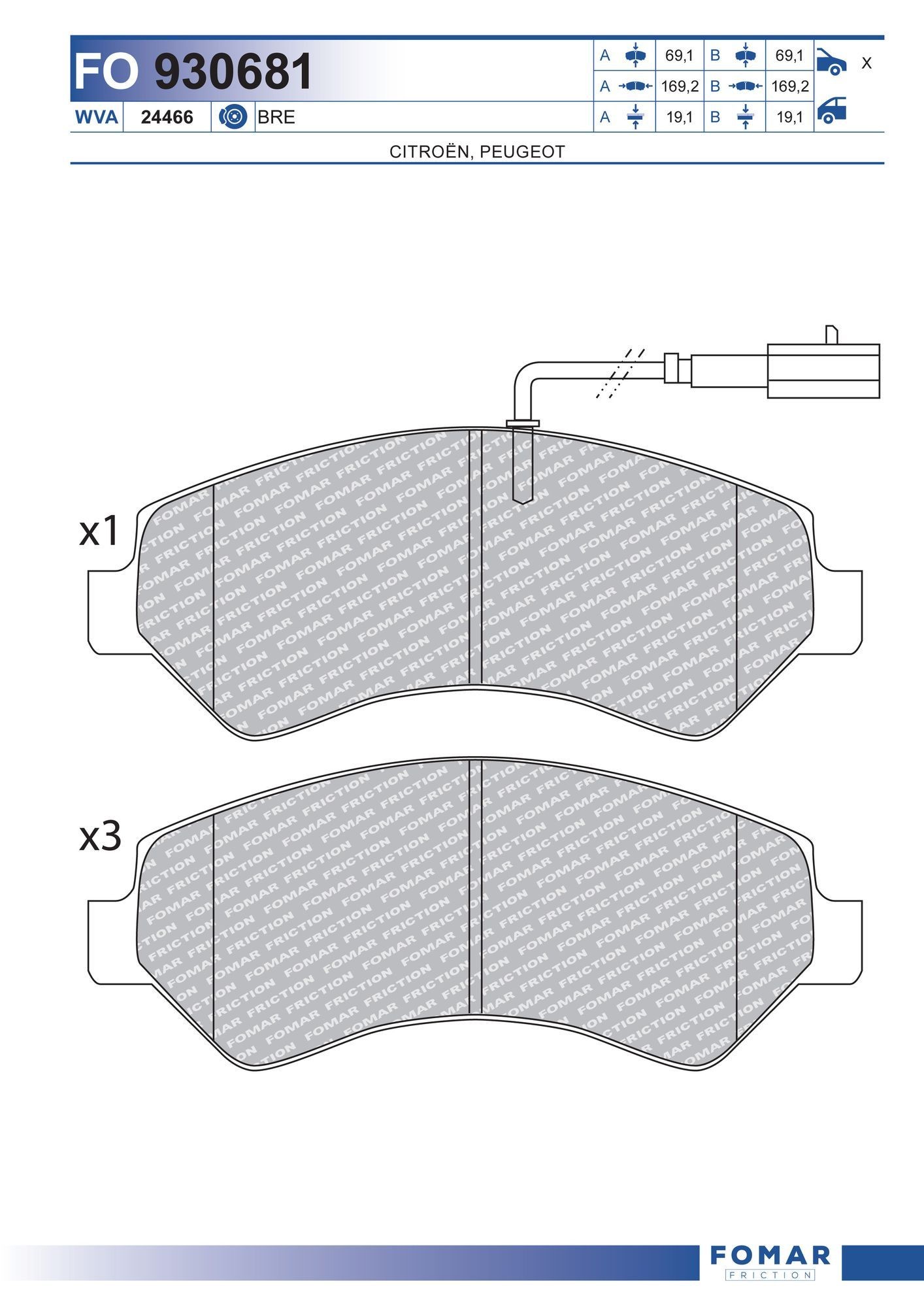 FOMAR Friction FO 930681: Piduriklotsid