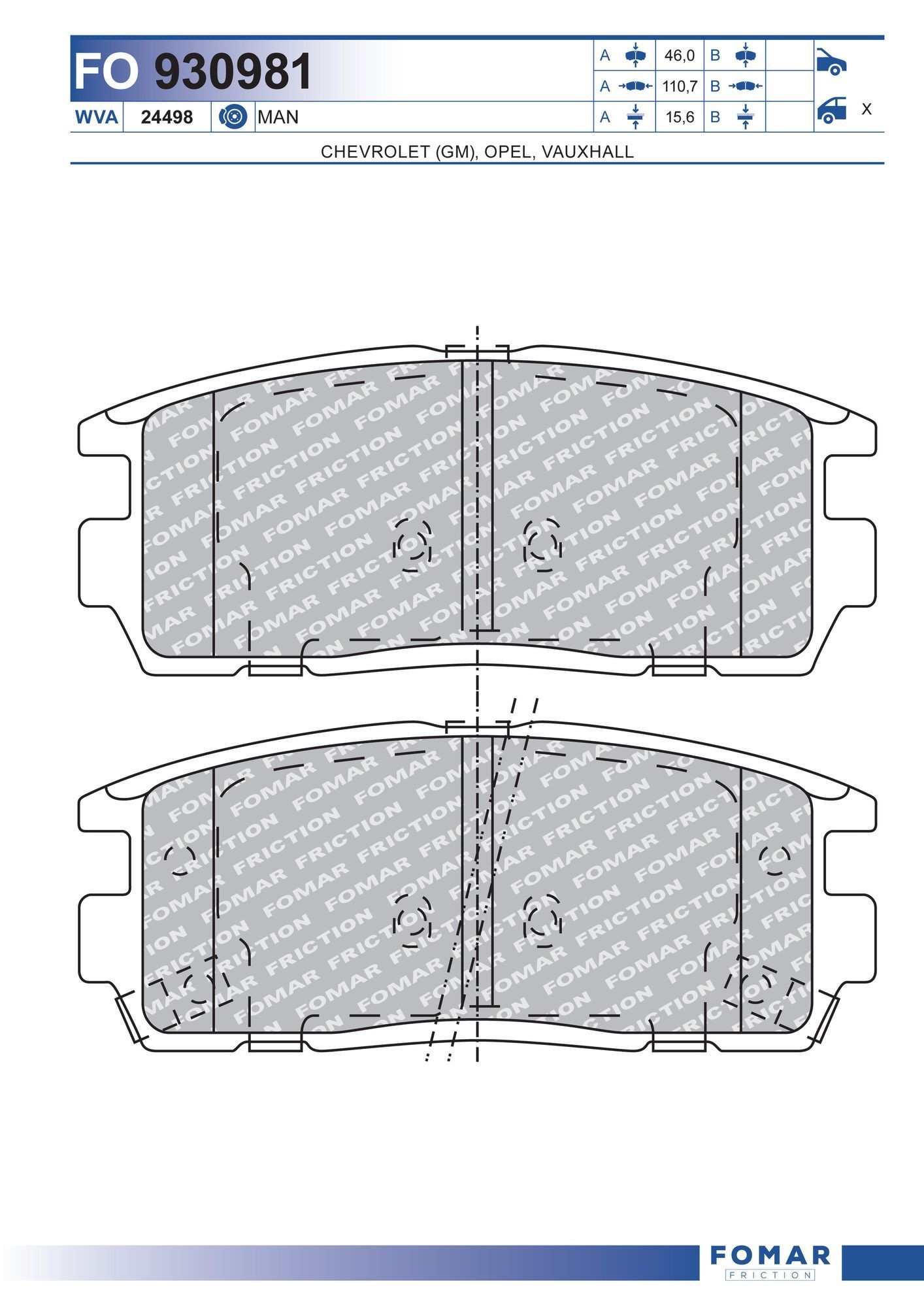 FOMAR Friction FO 930981: Piduriklotsid