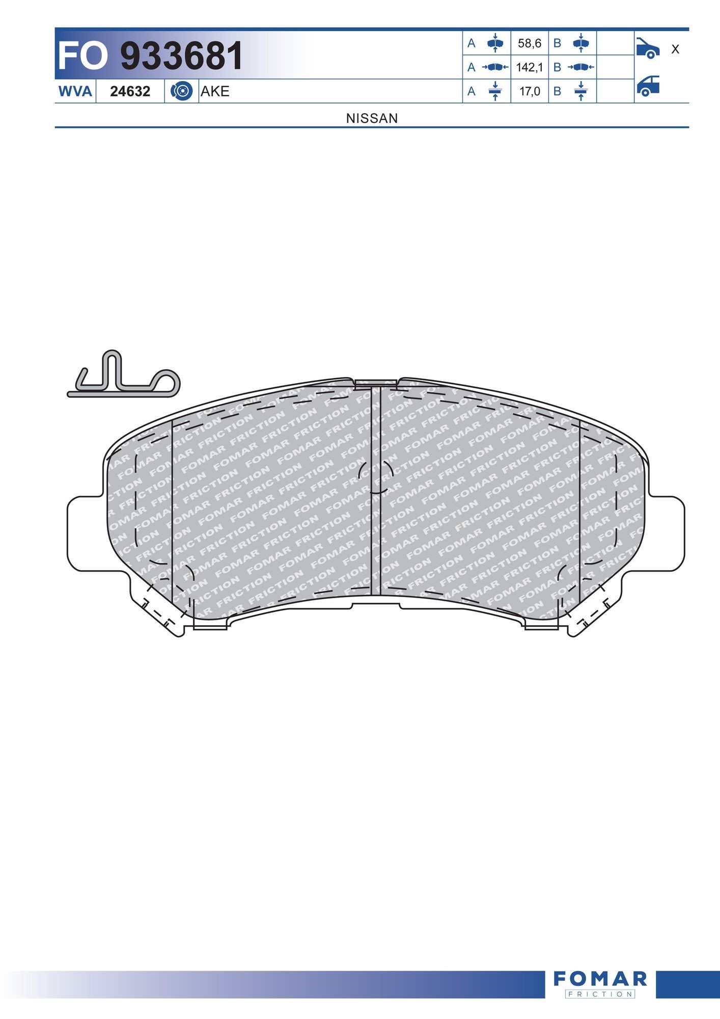 FOMAR Friction FO 933681: Kit pastiglie freni