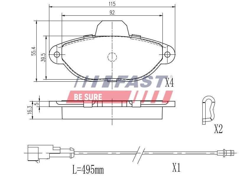 FAST FT29051: Piduriklotsid Esisild