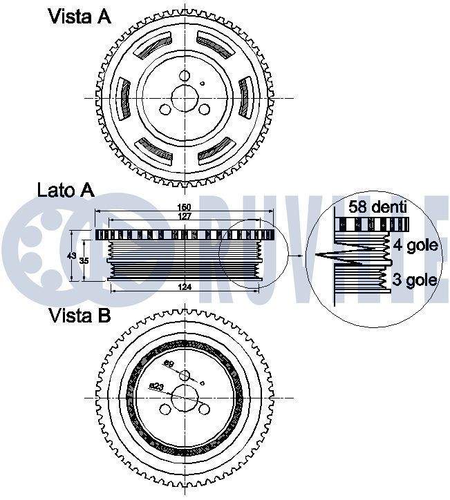 RUVILLE 935318: Bras de suspension Fonte d'acier