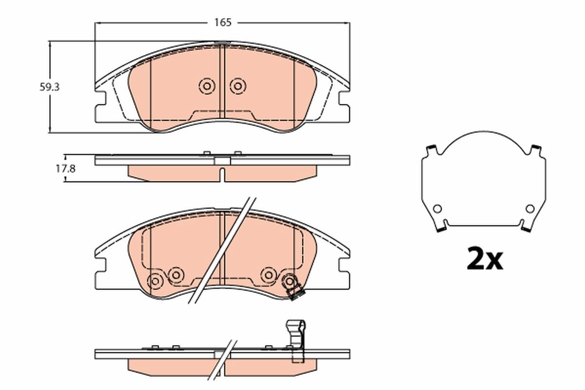 TRW GDB3635: Piduriklotsid