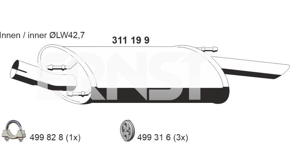ERNST 311199: Lõppsummuti 790mm