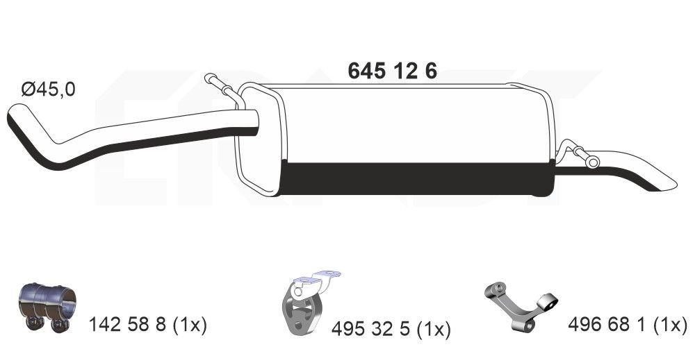 ERNST 645126: Lõppsummuti 1250mm