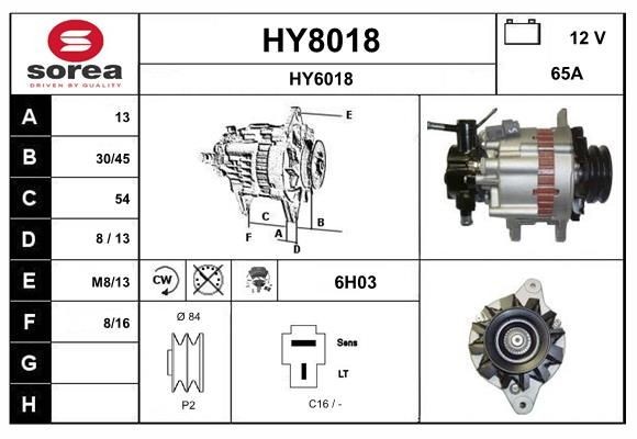 SNRA HY8018: Laturi 65A, Integroidulla säätimellä