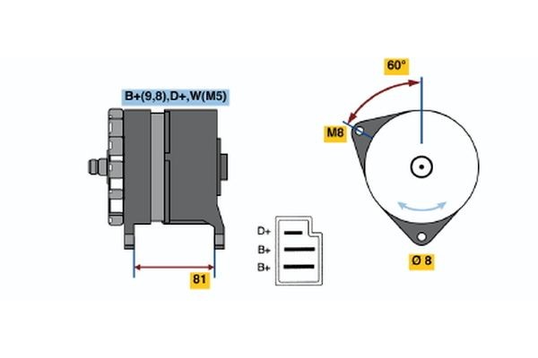 BOSCH 0 120 489 090 Lichtmaschine 55A
