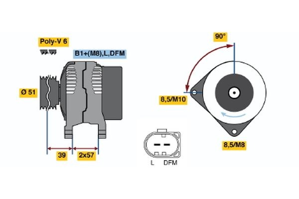 BOSCH 0 124 325 044: Alternatore 110A