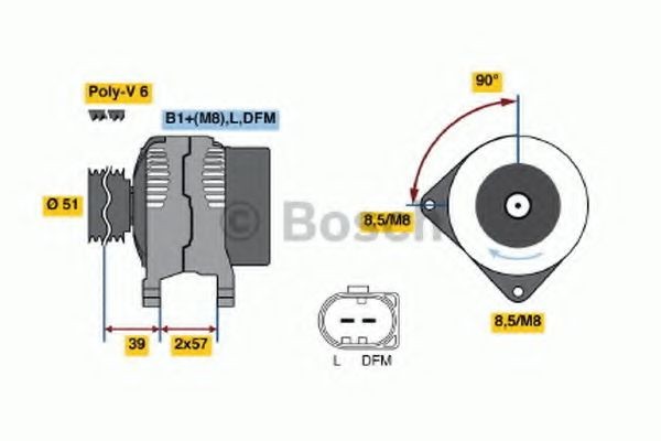 BOSCH 0 124 325 128: Laturi 110A