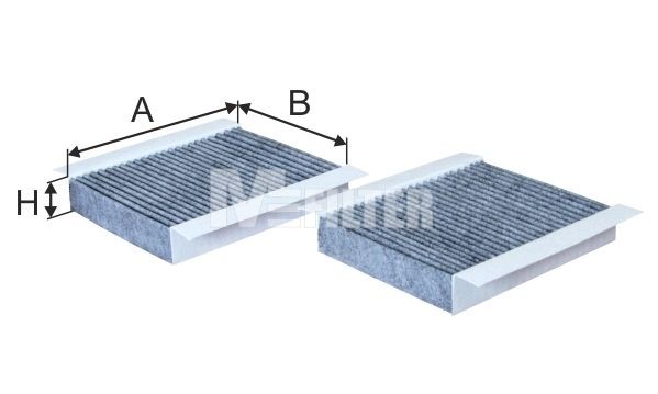 MFILTER K 9039C-2: Filtrs, Salona telpas gaiss Aktivētās ogles filtrs, Smalkās attīrīšanas salona filtrs