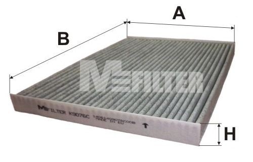 MFILTER K 9076C: Filtrs, Salona telpas gaiss Aktīvā ogle, Aktivētās ogles filtrs, Smalkās attīrīšanas salona filtrs