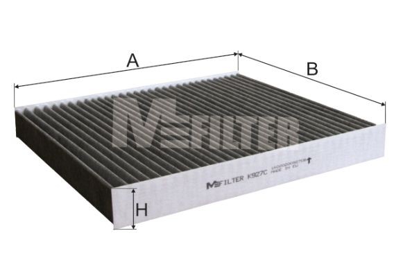 MFILTER K 927C: Filtrs, Salona telpas gaiss Aktivētās ogles filtrs, Smalkās attīrīšanas salona filtrs
