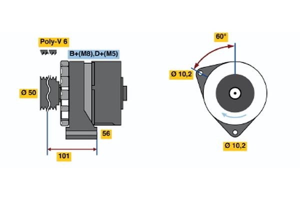 BOSCH 0 986 034 020: Alternator 80A