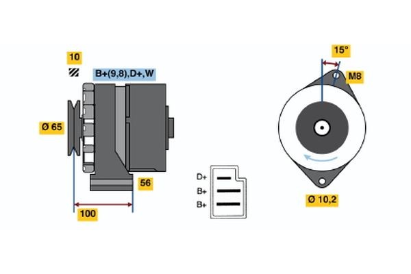 BOSCH 0 986 034 190: Laturi 65A