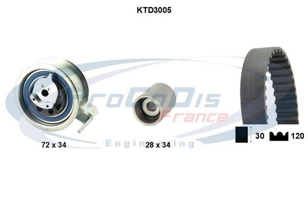 PROCODIS FRANCE KTD3005: Kit cinghia di distribuzione N° denti: 120