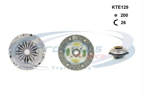 PROCODIS FRANCE KTE129: Kit de embraiagem com prato da embraiagem, com rolamento de desembraiagem, com disco da embraiagem