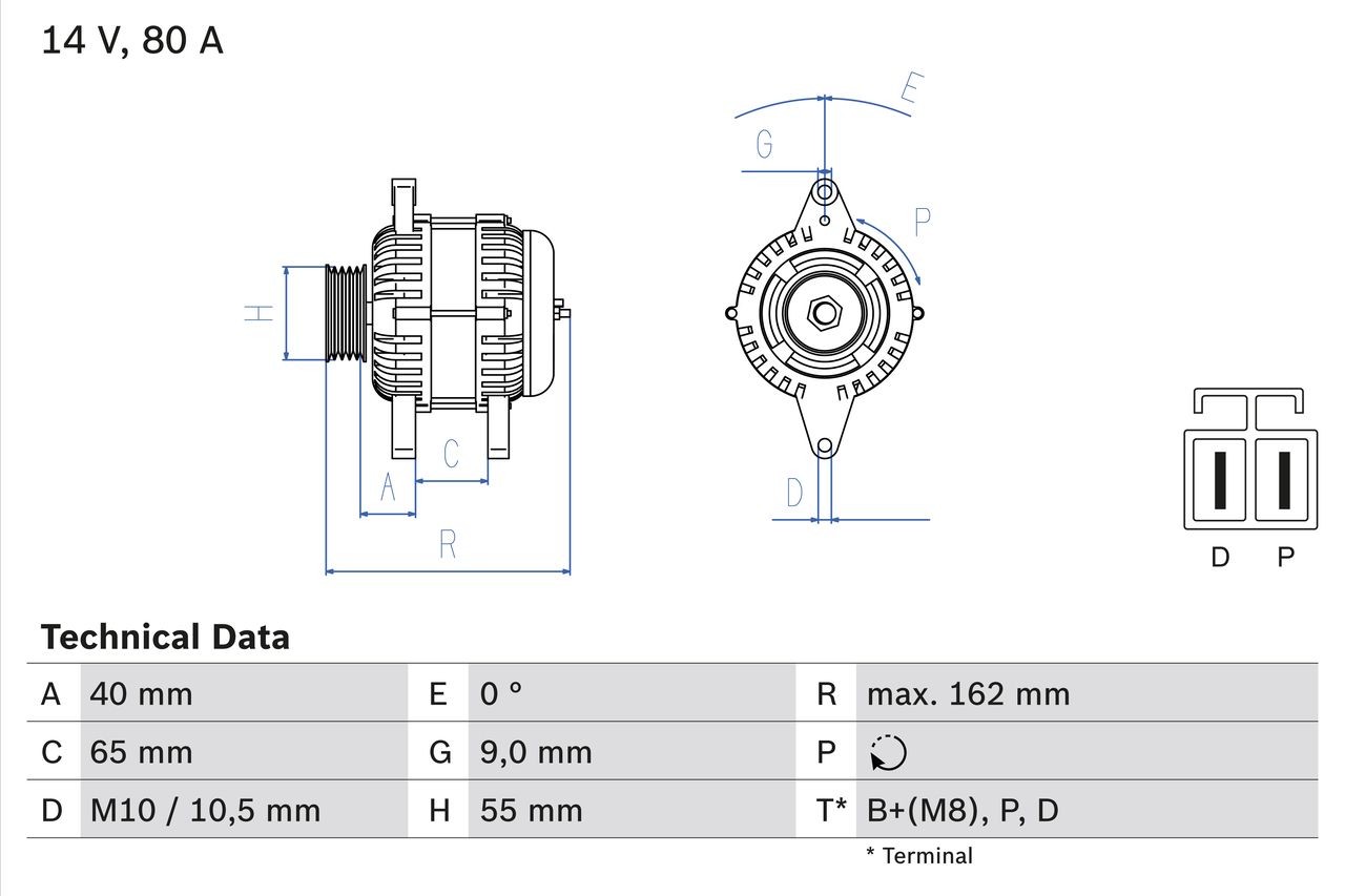 BOSCH 0 986 042 911: Laturi 80A