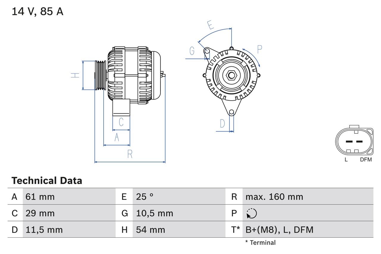 BOSCH 0 986 044 490: Laturi 85A