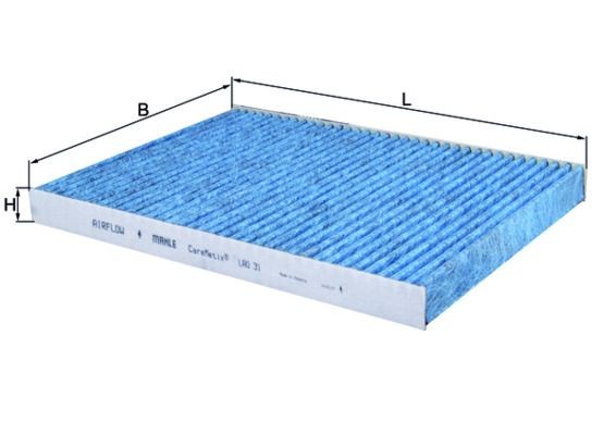 KNECHT LAO 31: Interieurfilter Carbon filter, Met anti-allergische werking, Met antibacteriële werking, CareMetix®
