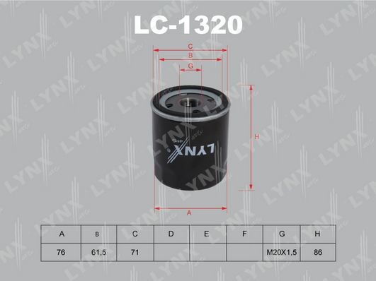 LYNXauto LC-1320: Filtro olio