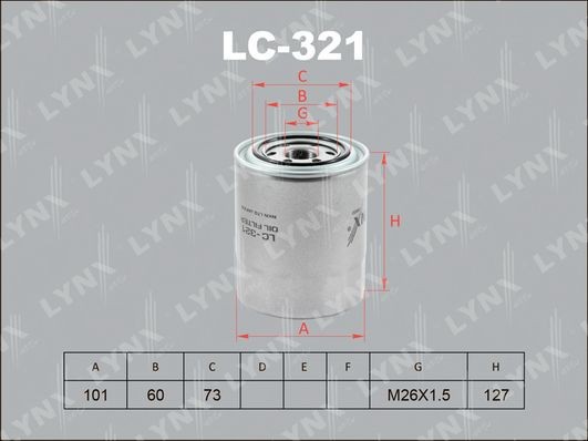 LYNXauto LC-321: Olejový filtr