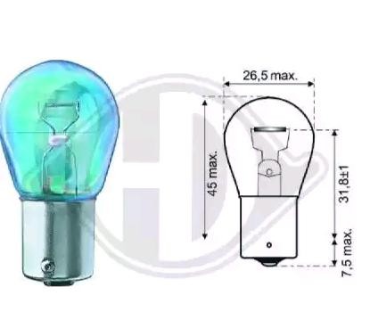 DIEDERICHS LID10055: Blinklyspære 12V, PY21W Silver