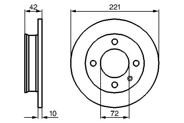 BOSCH 0 986 478 068: Piduriketas Ø: 221mm, täis, Ø: 221mm, õlitatud