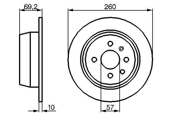 BOSCH 0 986 478 086: Piduriketas Ø: 259,8mm, täis, Ø: 259,8mm, õlitatud, koos kruvidega